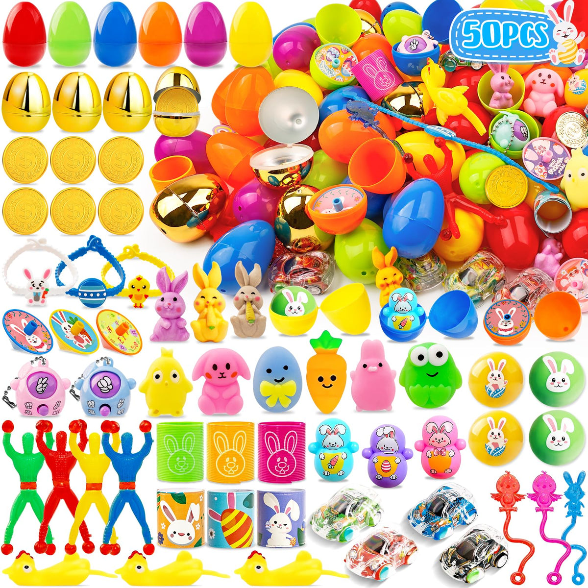 WOWSCAN Surprise Golden Eggs Collection—bright colors for an engaging egg hunt.