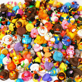 WQTHE 120-pack rubber ducks bulk in bright colors for kids' bath time