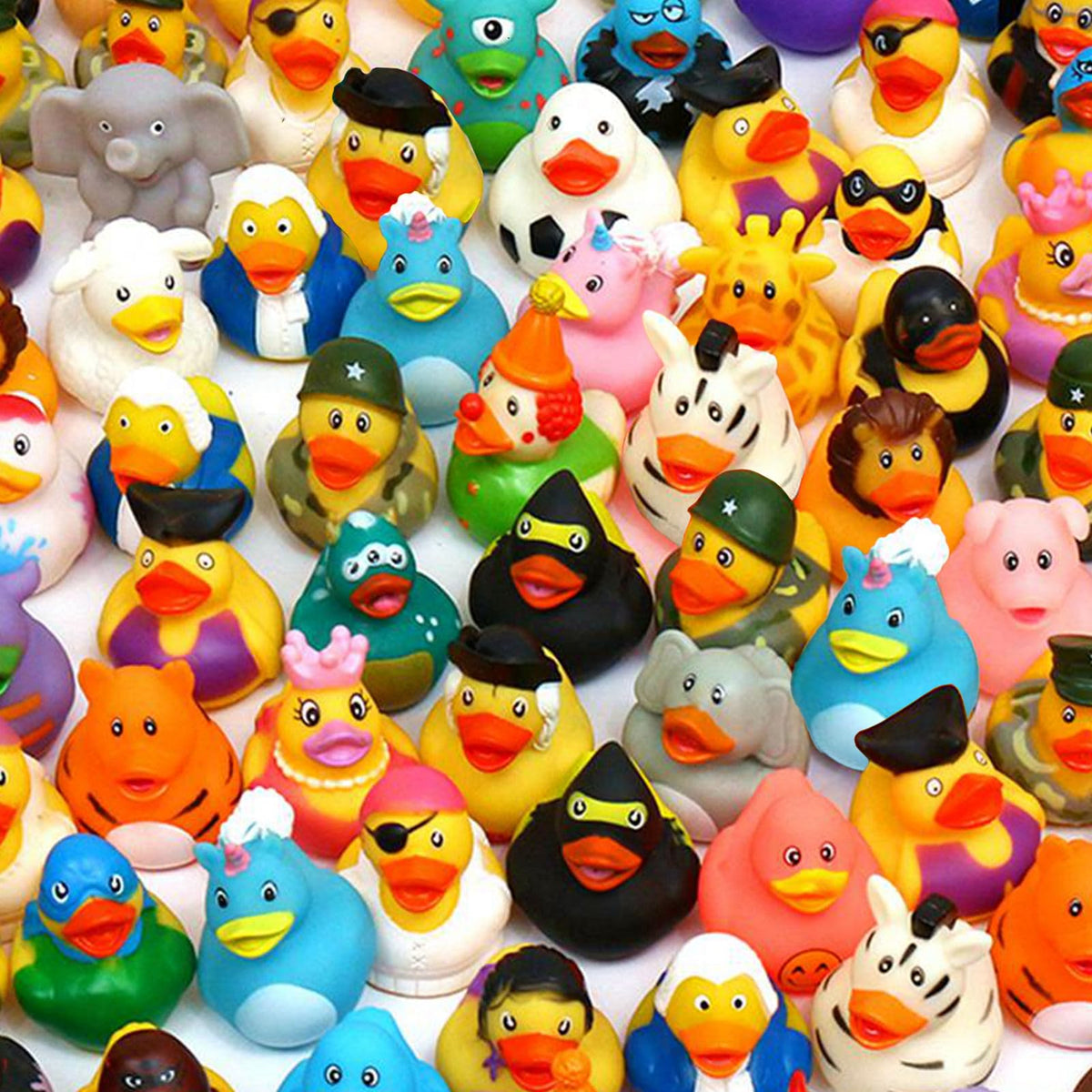 WQTHE 60-pack rubber ducks assortment promotes bath time fun and imaginative play.