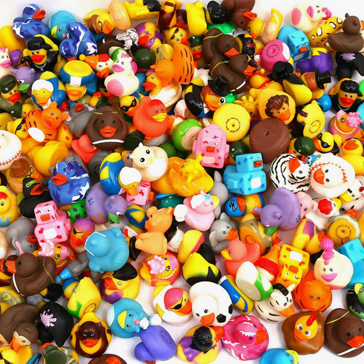 WQTHE 60-count mini ducks designed with bright colors and friendly styles.