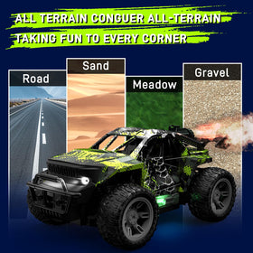 WRTWRT graffiti RC truck with LED lights for dynamic nighttime racing