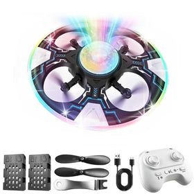 WRTWRT Mini UFO Drone with seven LED modes during kid-friendly flight
