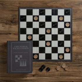 WS Game Company two-player board featuring checkers and backgammon for family fun