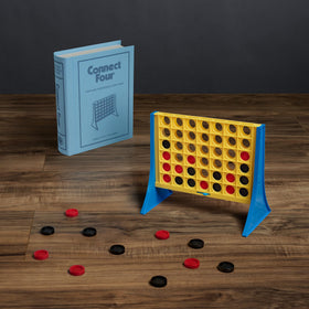 WS Game Company Connect Four Vintage Bookshelf pieces, colorful checkers for fast, engaging play.