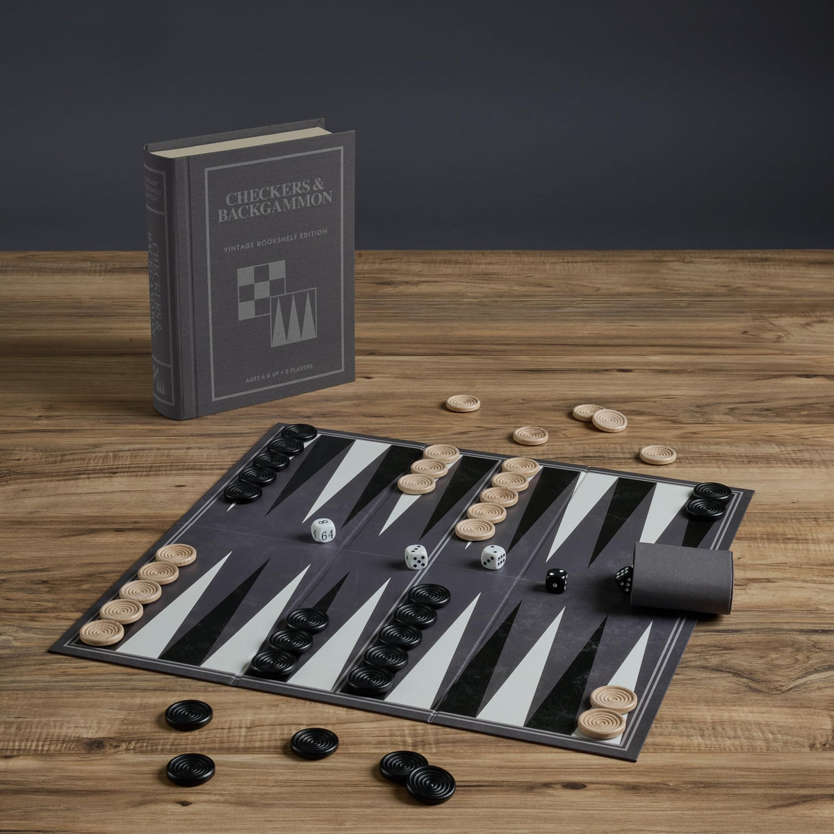 WS Game Company wooden pieces and dice set for authentic vintage gameplay experiences