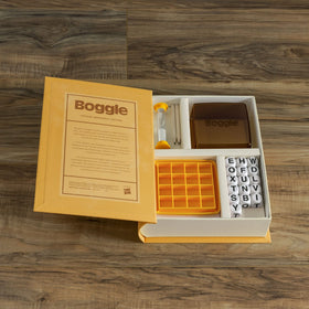 WS Game Company Boggle 16-letter cubes offer tactile engagement and replayability.