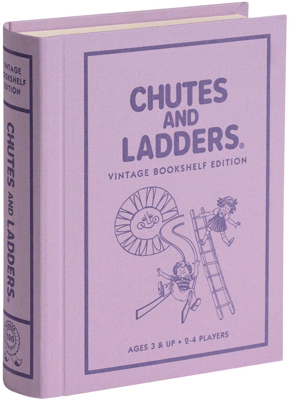 WS Game Company Chutes Ladders vintage bookshelf box on display, a nostalgic storage solution.