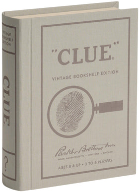 WS Game Company Clue Vintage Bookshelf Edition game board ready for family night