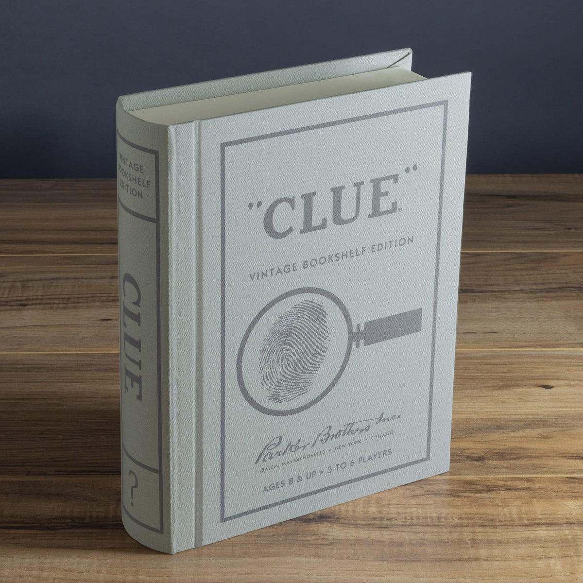 WS Game Company Clue Vintage Bookshelf Edition wood movers enhance tactile setup