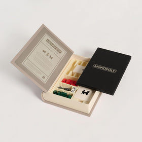 Foldable Monopoly board stored neatly inside a compact shelf-ready box