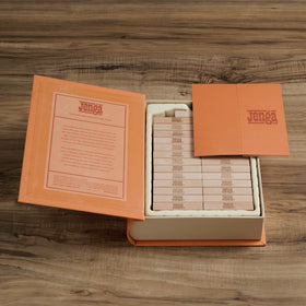 WS Game Company Jenga Vintage Bookshelf Edition 1986 logo adds nostalgic charm.