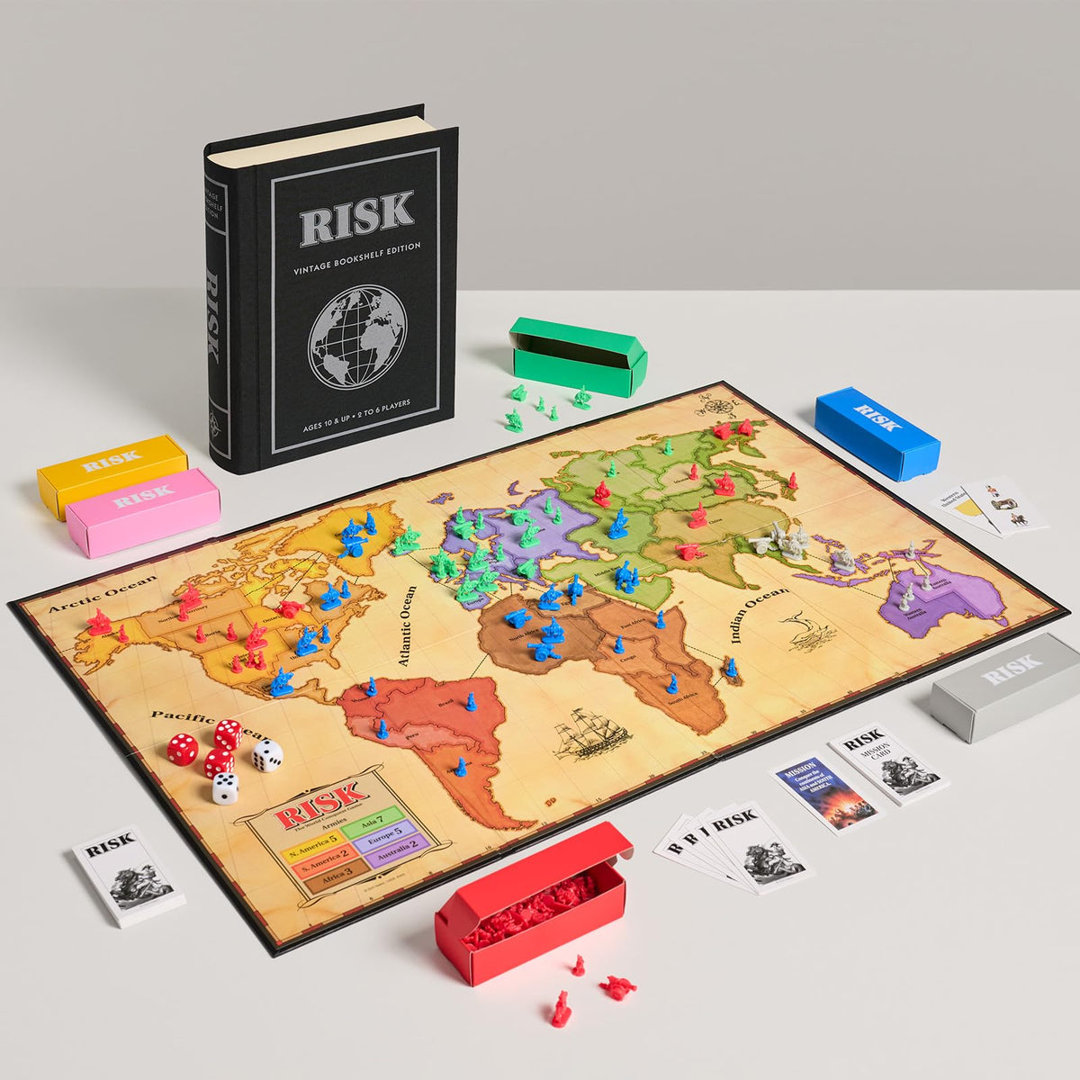 WS Game Company Risk Vintage dice and cards for engaging tactical options