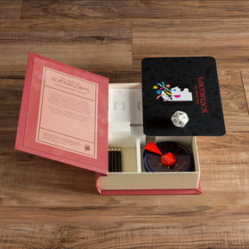 WS Game Company Scattergories compact storage shows integrated compartments for organized play.