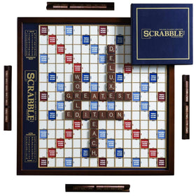 WS Game Company Scrabble Deluxe rotating board for easy viewing by all players.