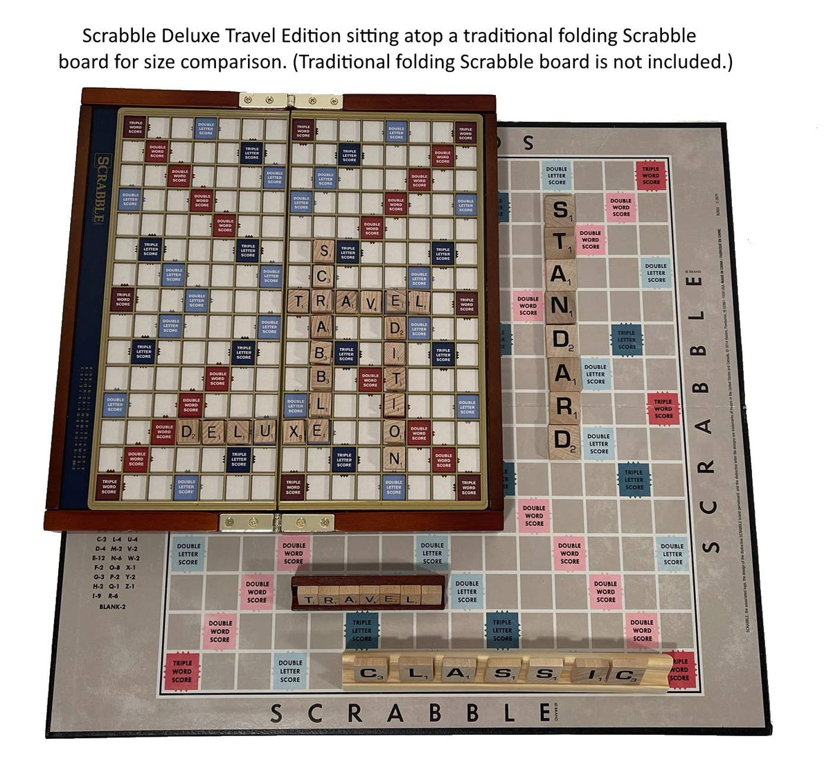 WS Game Company Scrabble Deluxe Travel Edition includes tiles racks scorepad and pencil