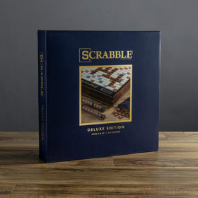 WS Game Company Scrabble Deluxe wooden tiles offer durable, high-quality tile play.