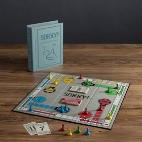 Sorry! Vintage Bookshelf Edition board opened showing retro graphics for nostalgic play.