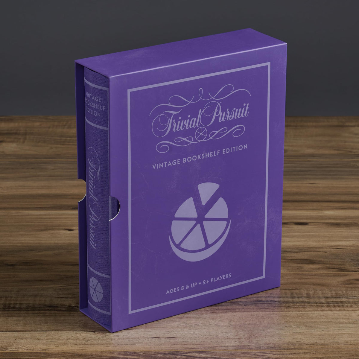 WS Game Company Trivial Pursuit Vintage Bookshelf Edition box for compact storage and easy transport