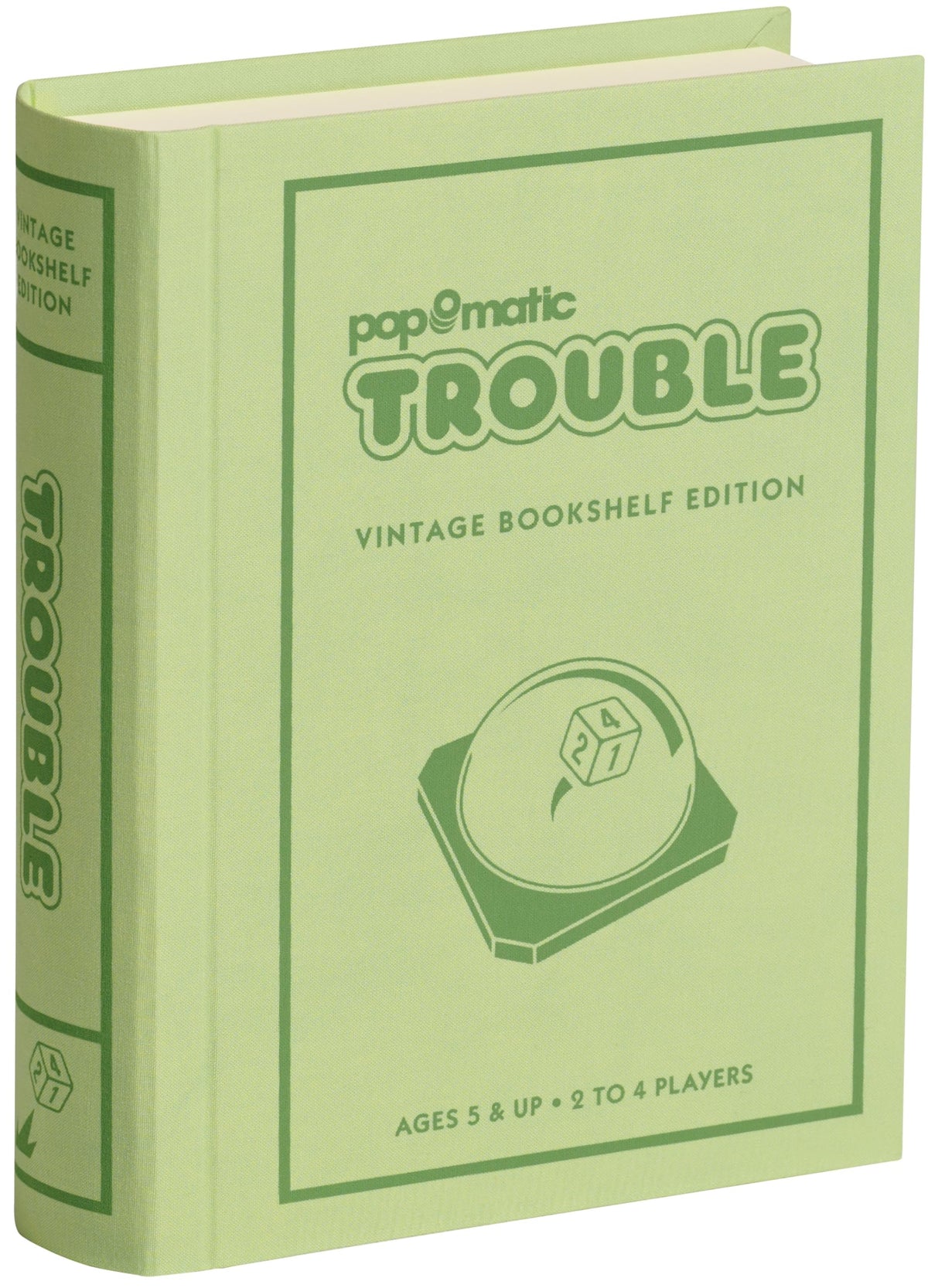 WS Game Company Trouble linen-wrapped box on a shelf showcasing refined décor and storage