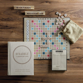WS Game Company Vintage Bookshelf Scrabble tokens showcase classic word gameplay