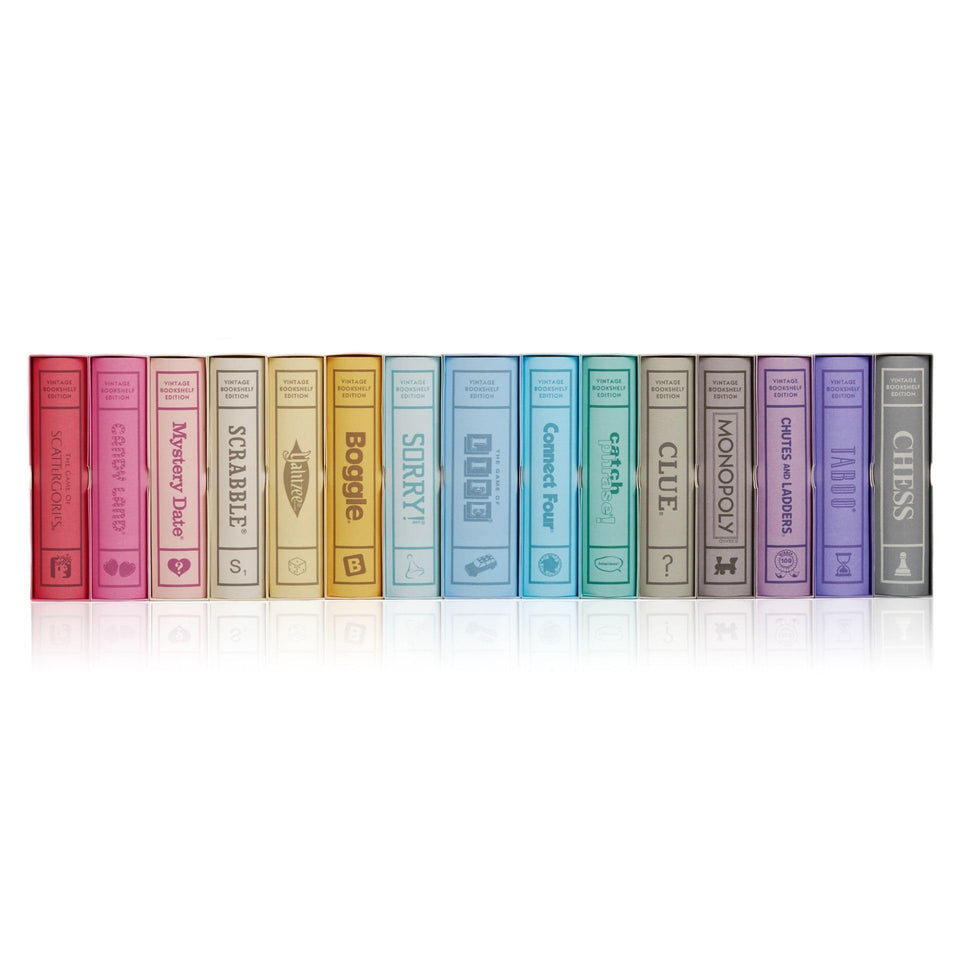 WS Game Company Scrabble bookcase set for classic family word games