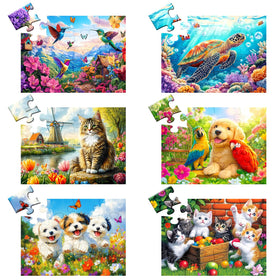 WSCXSC six-pack 16-piece senior puzzles for easy handling and calm engagement