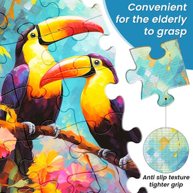 WSCXSC panda image puzzle uses bright colors to aid visibility during assembly