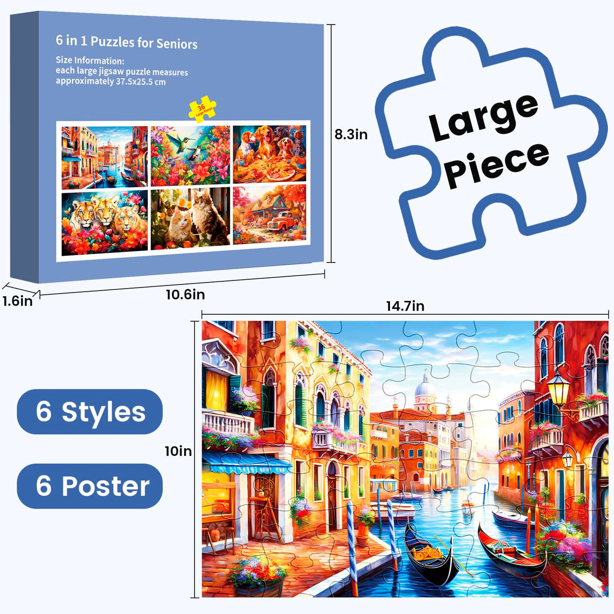WSCXSC large-piece 36-piece puzzle ideal for easy handling