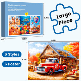 WSCXSC large-piece puzzles for seniors feature 30 x 22 cm images for clear visibility.