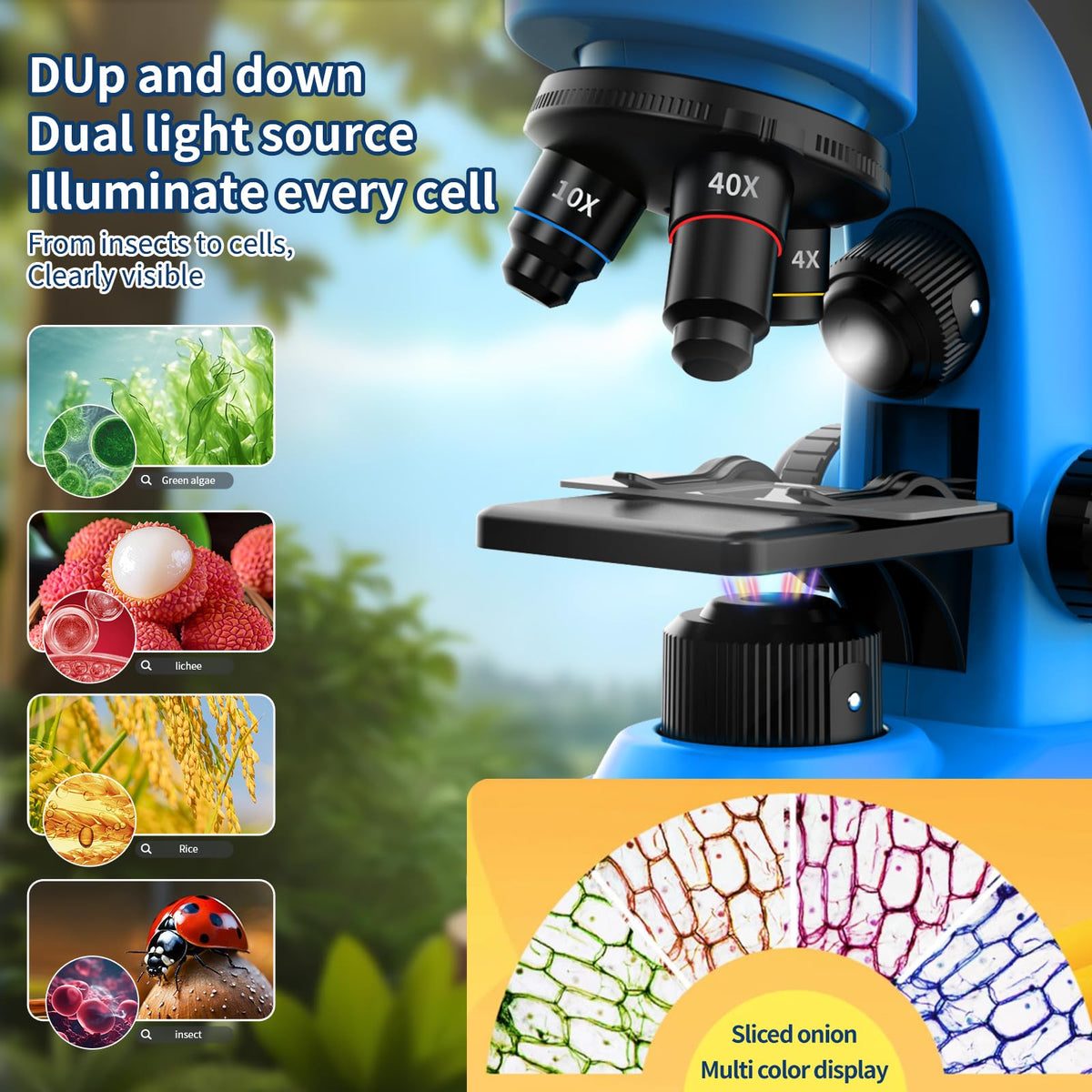 WSDMIC microscope setup with accessories shows ready-to-learn science kit.