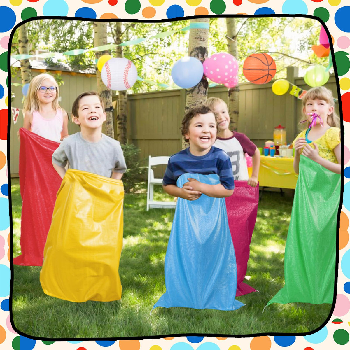 WSFSLJWDW orange sacks ideal for outdoor play and parties