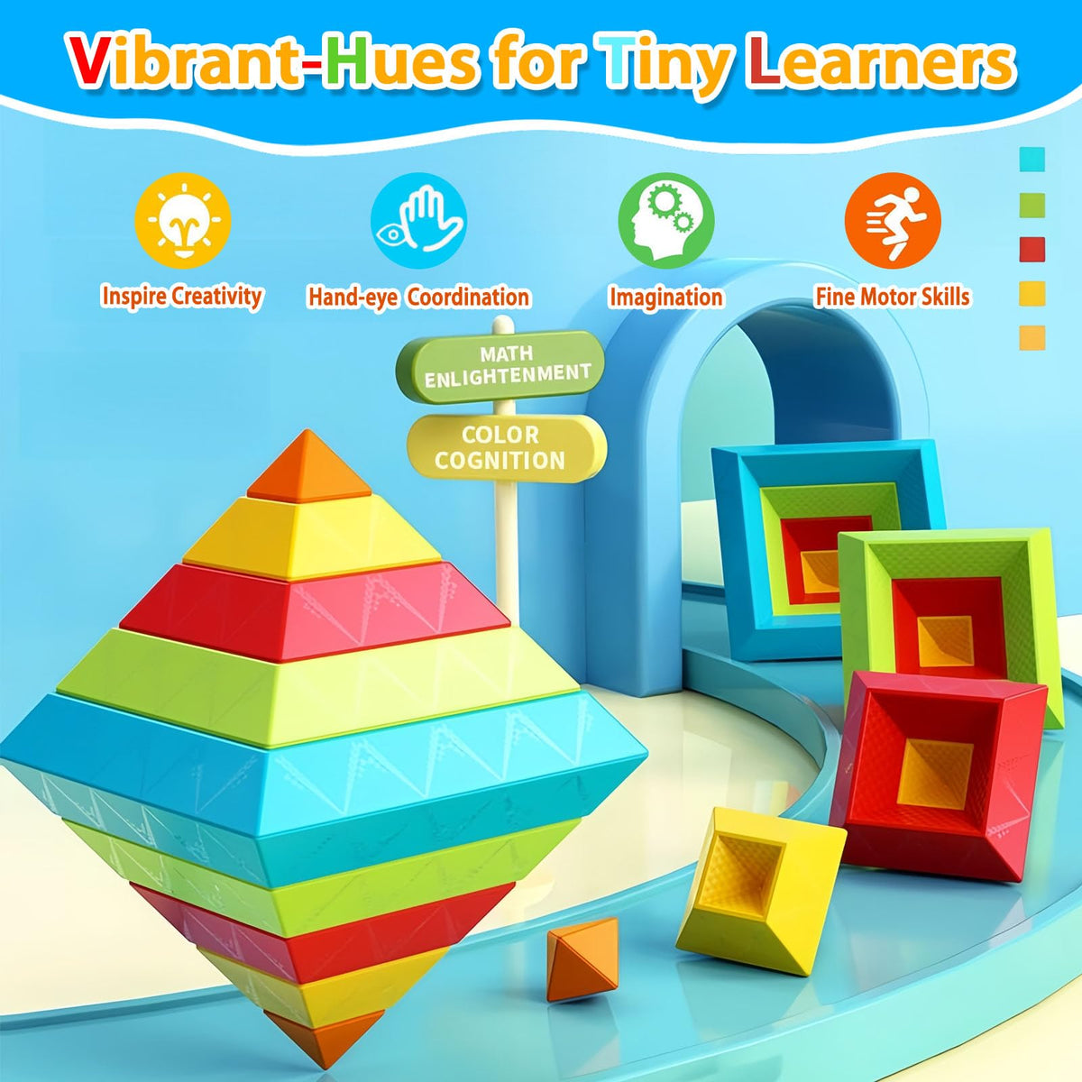 Kids building together with WSKC blocks to encourage cooperative play.