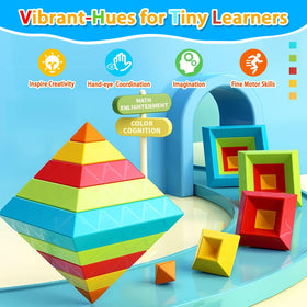 Kids building together with WSKC blocks to encourage cooperative play.