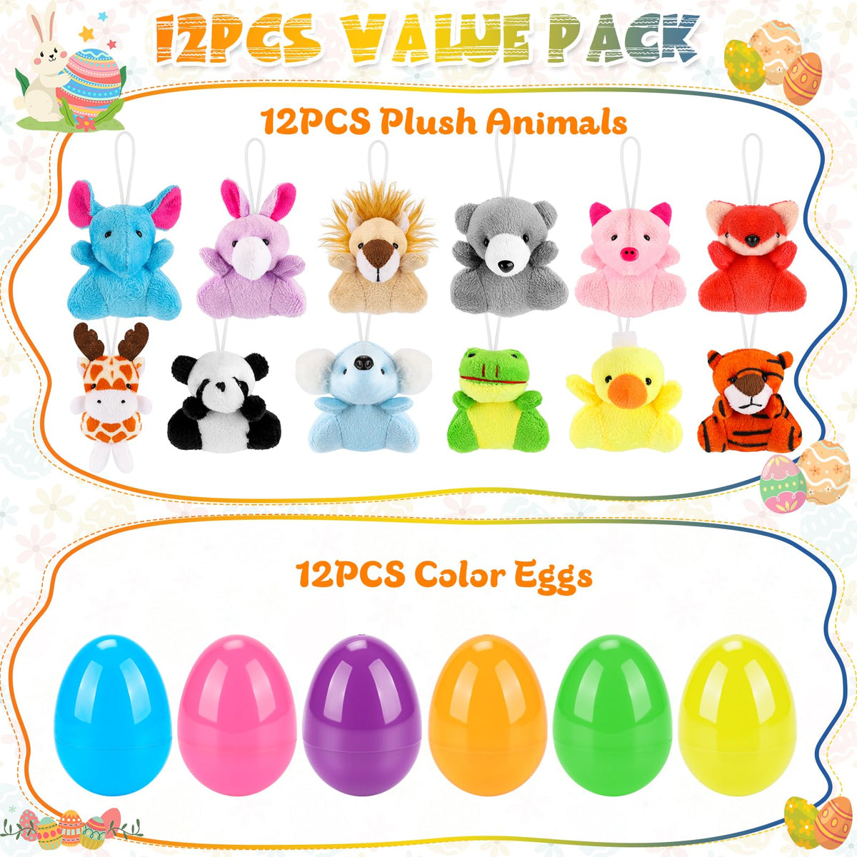 Wsorik eggs feature hanging loops for easy display and baskets.