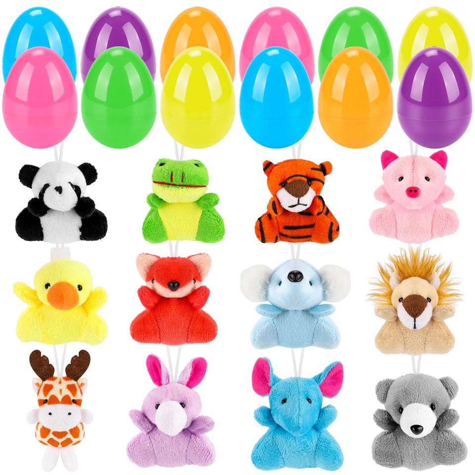 Wsorik Easter eggs with plush animals inside for engaging egg hunts.