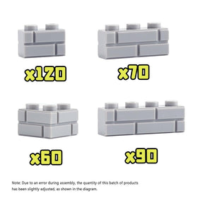 WSRYLTCH 1x2 bricks close-up highlighting texture and realism.