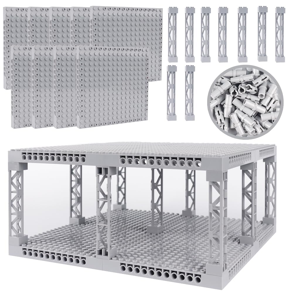 WSRYLTCH brick 16x16 plate base in light gray for sturdy modular builds