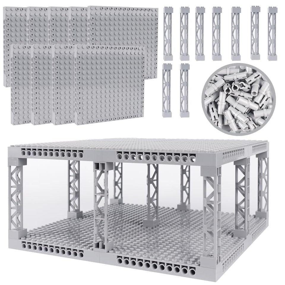 WSRYLTCH brick 16x16 plate base in light gray for sturdy modular builds