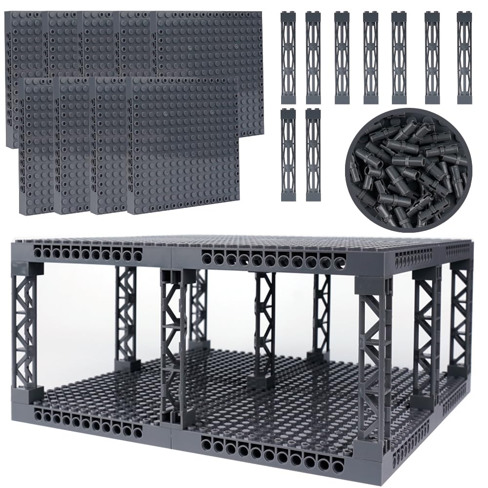 WSRYLTCH brick 16x16 plate with holes for stable multi-story builds.