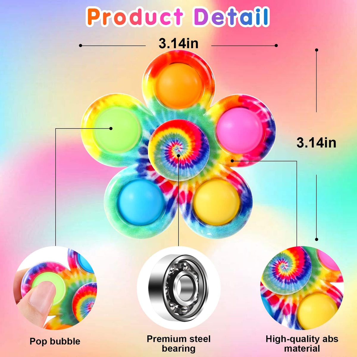 Wsslon BPA-free silicone spinners with soft pop buttons for safe, reusable fun.
