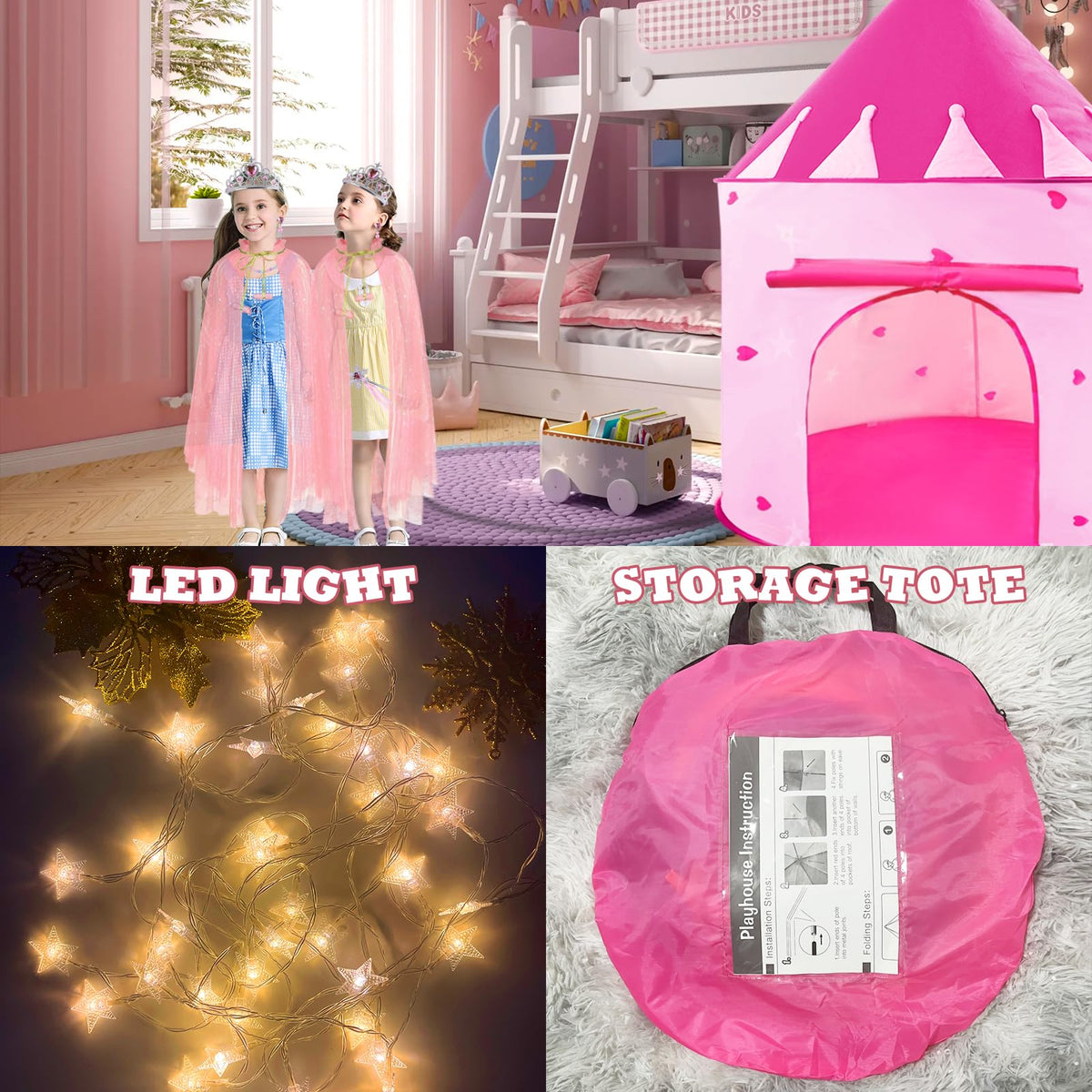 WTOR Pink princess playset accessories invite mix-and-match storytelling adventures.