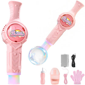 WTUST Fog Bubble Machine creates colorful bubbles for outdoor parties.