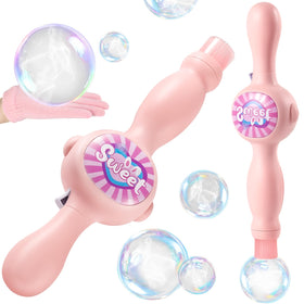 WTUST fog bubble machine with colorful lights during kid playtime and bubbles.