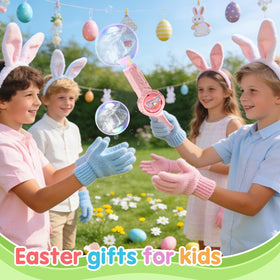 WTUST Gloves included for safe touch and interactive bubble play.