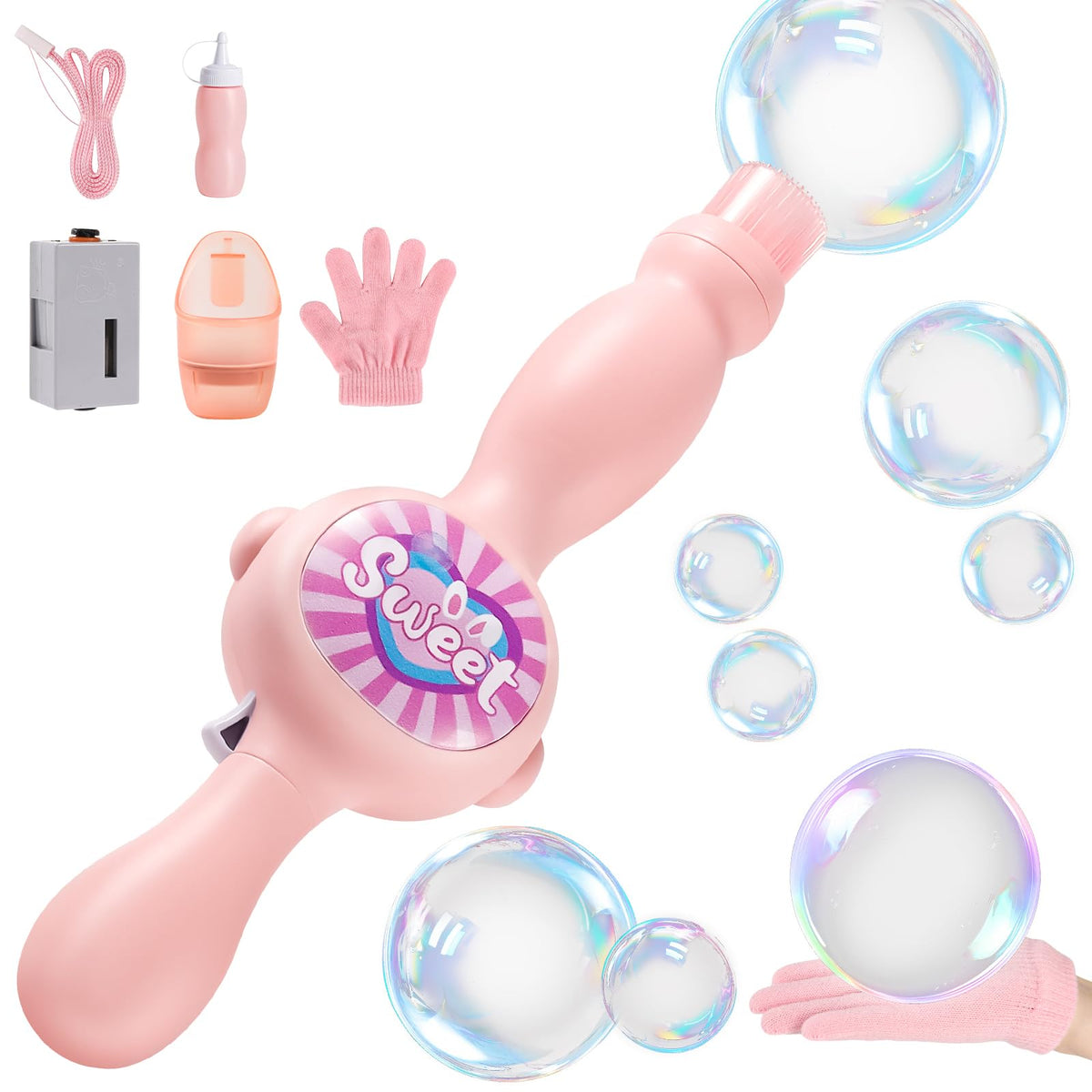 WTUST includes gloves for hands-on bubble popping and interaction.