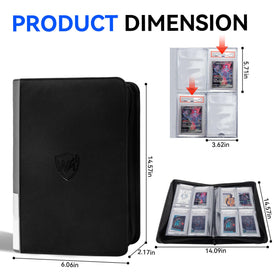 WTVIDAS Graded Card Binder four-pocket pages inside demonstrate easy access and secure top-loading pockets.