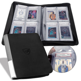 WTVIDAS Graded Card Binder gray-black front view showing organized slab storage for PSA cards.