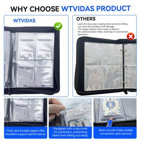 WTVIDAS Graded Card Binder PSA CGC CSG compatibility covers common slab types.