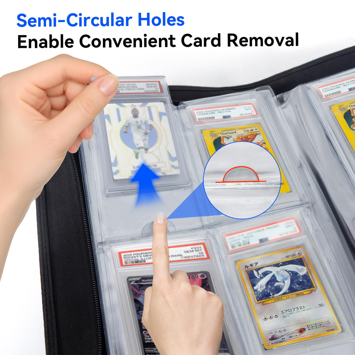 WTVIDAS Graded Card Binder ringless ultrasonic spine ensures smooth page turning.