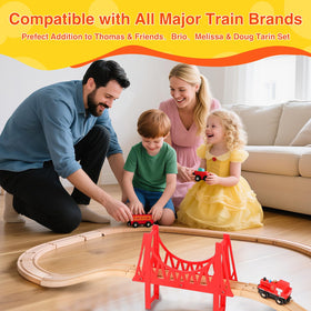 WudBudz curved-track layout illustrating versatile curves for creative rail networks.
